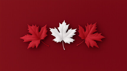 Obraz premium Canada Maple Leaf Symbol on Red Background for Canada Day Celebration