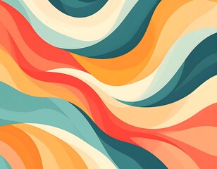 Fototapeta premium Colorful Abstract Wavy Background with Smooth Flowing Curves