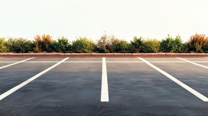 Fototapeta premium A parking lot filled with vibrant hues and equipped with directional signs on a white background