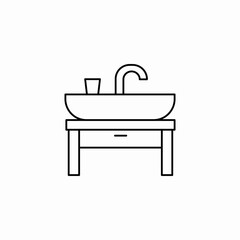 bathroom sink icon sign vector
