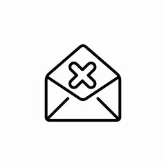 cancel mail icon sign vector