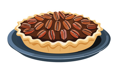 chocolate pie dessert - vector illustration