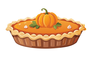 vector illustration of pumpkin pie