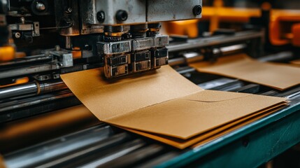 The mail sorting machine is operating with a supply of blank envelopes