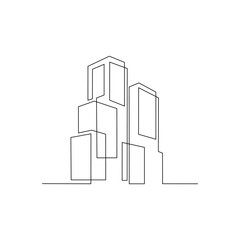 One continuous line design vector drawing illustration business concept of a Symbolizes building success with strong foundations and gradual value addition. Suitable for your asset design.