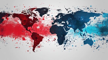 Global Connection: A Splashed World Map