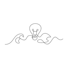 One continuous line design vector drawing illustration business concept of a Analogizing a business that grows through fresh ideas and creativity. Suitable for your asset design and education purpose.