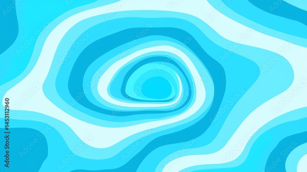 Poster blue and white swirl pattern with a blue circle in the middle. the blue and white swirls are very cl