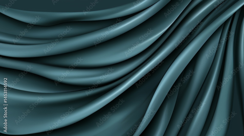 Leinwandbilder blue fabric with a wave pattern. the fabric is long and has a wave pattern