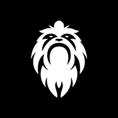 Fierce Yeti Head Silhouette Logo