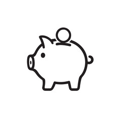 piggy bank and coin
