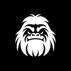 Dark Monochrome Yeti Face Logo