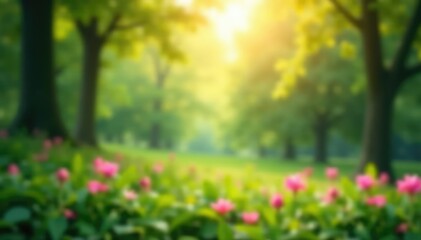 Fototapeta premium Abstract blurred nature scene, perfect for design overlays, graphic, pastel