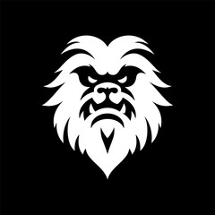 Stylized Yeti Face Silhouette Logo