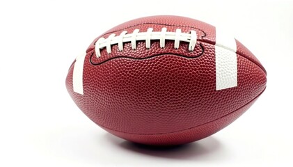 Close-up of American football on white background, game, spiral, field