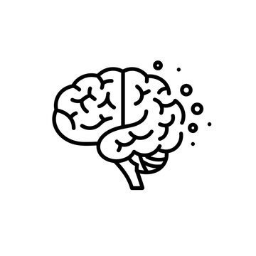 Alzheimer&rsquo;s - A dissolving brain outline with fading details, representing cognitive decline