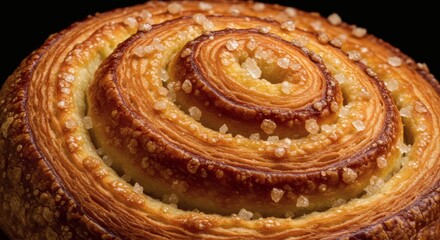 Fototapeta premium Spiral texture of danish pastry 