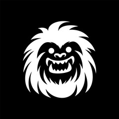 Evil Yeti Head Line Logo