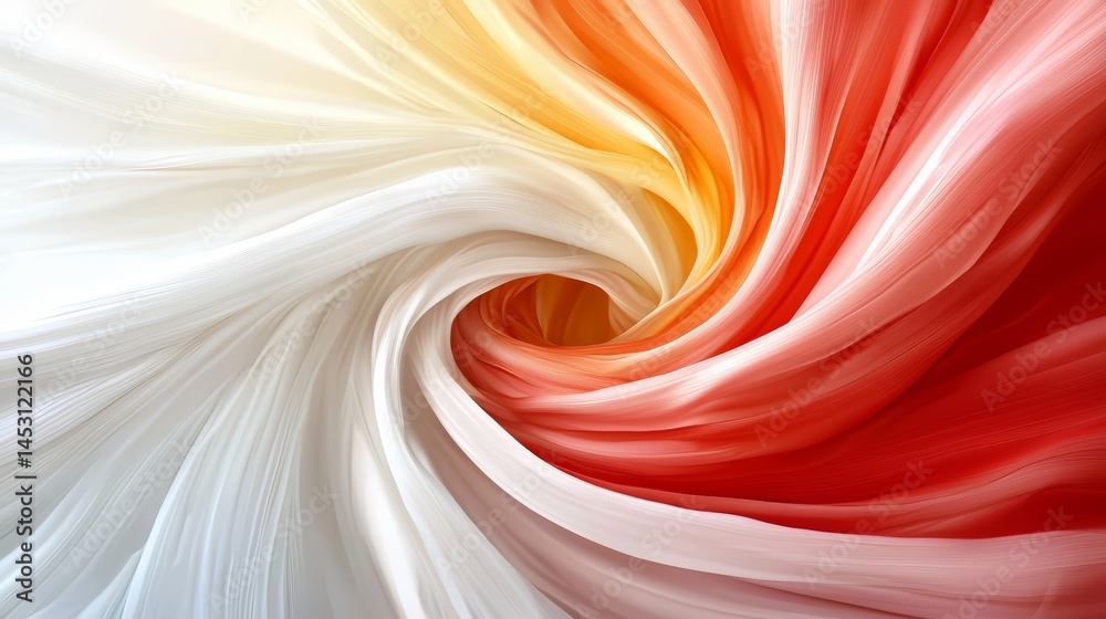 Poster colorful swirl of fabric with a red and white center. the red and white colors are vibrant and eye-c