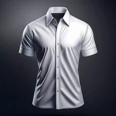 3d render of white t-shirt with silver background