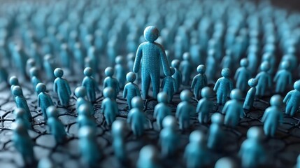 Obraz premium A group of figures with a central pair standing out.