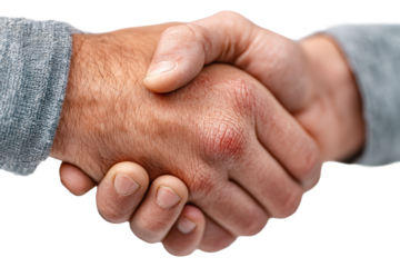 Front handshake showcasing mutual commitment in business