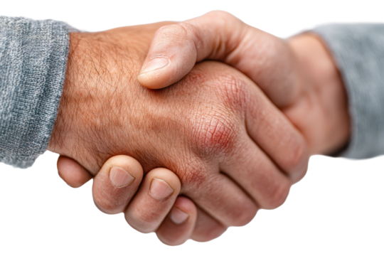 Front handshake showcasing mutual commitment in business