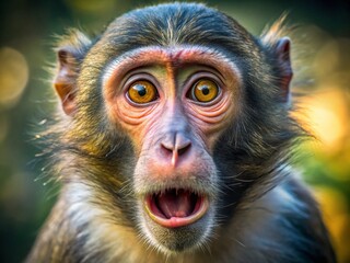 Amazed Monkey Close-Up: High-Resolution Wildlife Stock Photo