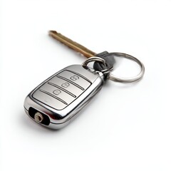 Car key with remote isolated on white background