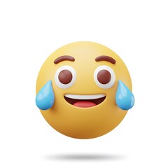 Fototapeta premium Laughing emoji cartoon with tears