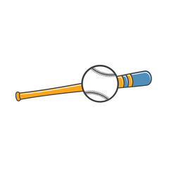 simple illustration of softball, outdoor sport, vector art.