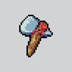 Fototapeta premium Pixel art illustration Primitive Axe. Pixelated Caveman Axe. Primitive Axe Caveman Weapon Icon pixelated for the pixel art game and icon for website and video game. old school retro.