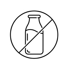 Dairy-Free Milk Icon with Diagonal Slash  