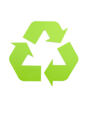 Obraz premium Cardboard recycling symbol, isolated on white background