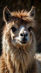 Curious Llama with Soft Brown Fur