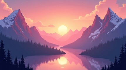 Obraz premium Tranquil Beauty: Sunset Serenity in Nature