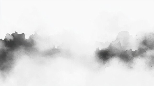 Abstract ink painting create ethereal landscapes in monochrome concept