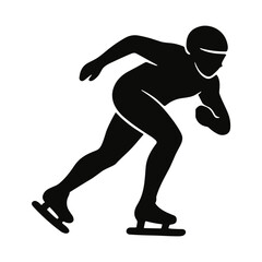 speed skaters silhouette