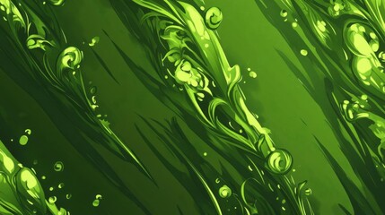 Abstract Green, Swirling shades create artistic botanical illustrations pattern