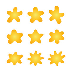 Vector Star Blobs Gradient Icon Set
