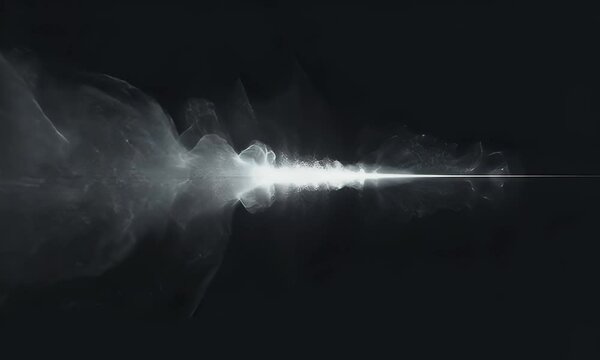 Dynamic Smoke Fluid Formation with Light Beam and Particle Effects in Dark Background Video Animation