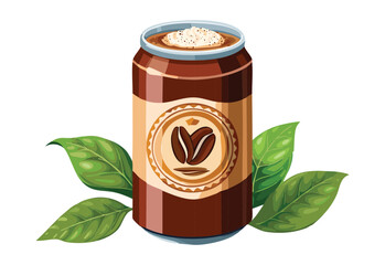 vector illustration of an instant coffee latte bottle