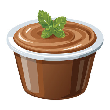 - vector illustration of chocolate pudding in a cup