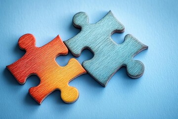 Fototapeta premium Join Pieces Showing Strategy With Connection On Puzzle And Problem Solving Concept
