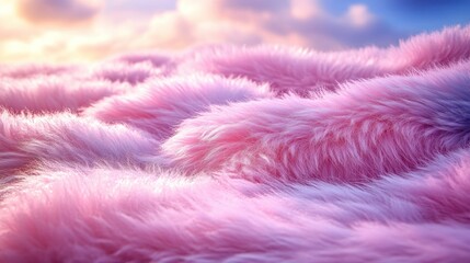 Obraz premium Soft, pink fur texture, dreamy landscape