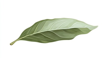Fototapeta premium Detailed illustration of a single leaf, light green with prominent veins
