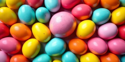 Obraz premium Brightly colored eggs in a bold triangular pattern, brown, pattern, yellow