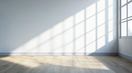 Sunlight Creates Patterns in Empty Room with Interior Decorating Theme