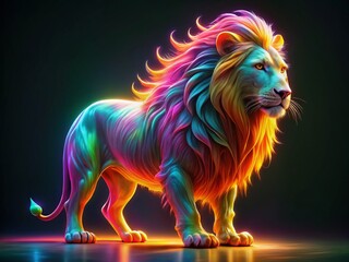 Fluorescent Gummy Lion: Glow-in-the-Dark Jungle King Stock Photo