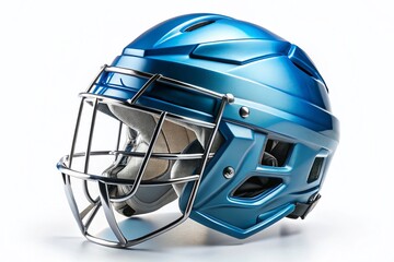 Fototapeta premium Full Face Ice Hockey Helmet Mockup - Isolated Drone Aerial View